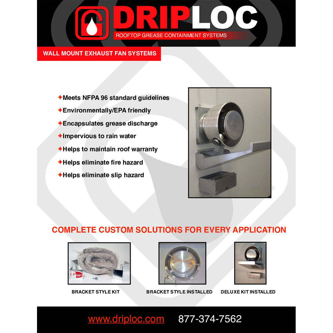 BB1700 DRIPLOC Deluxe Wall Mount Grease Containment System (NO SCREWS PROVIDED)