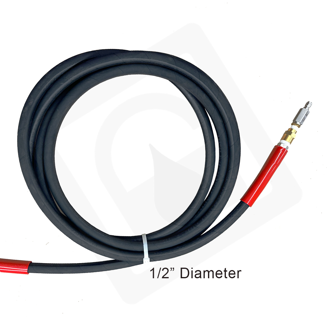 AA1430 STINGER 1/2″ DIAMETER 5800 PSI DOUBLE-WIRE HOSE WITH 1/4" IN-LINE SCREEN QUICK CONNECT X 3/8" M
